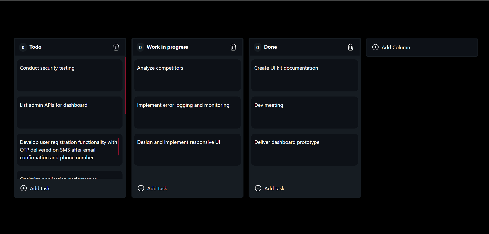 To do app usning DND kit drag and drop